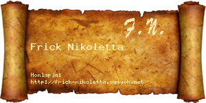 Frick Nikoletta névjegykártya